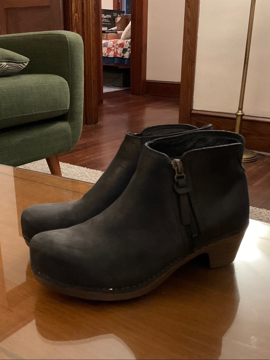Dansko Shoes - Dansko Black Suede Ankle Booties with Side Zip